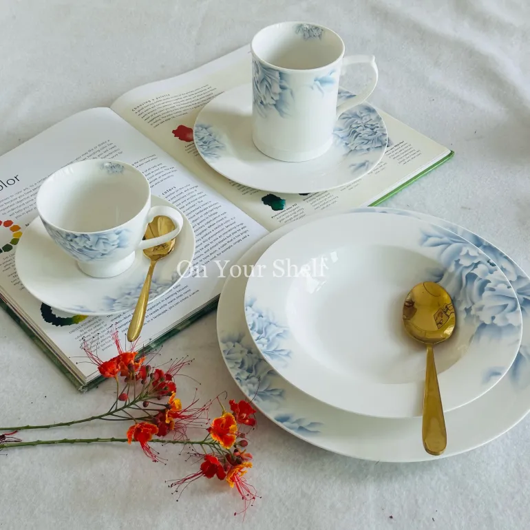 Serene Mist Plates (18 Piece Plate Set)