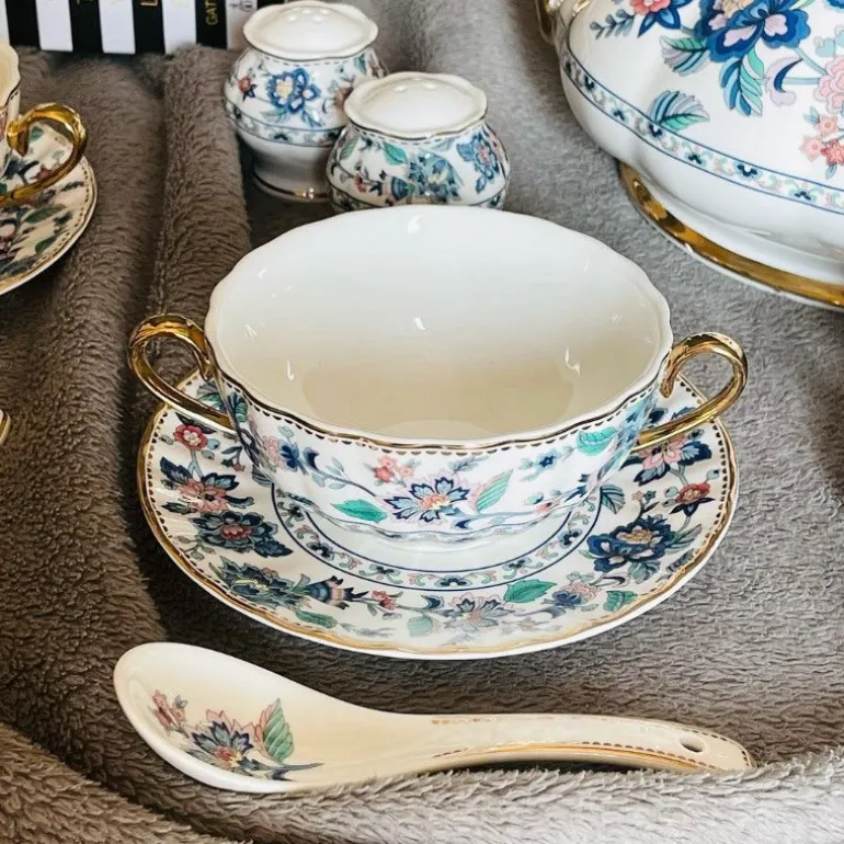 Soup Set Secret Garden Green Floral Band (23 Piece)