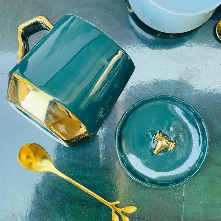 Stag Mug w/Lid & Spoon Teal Green