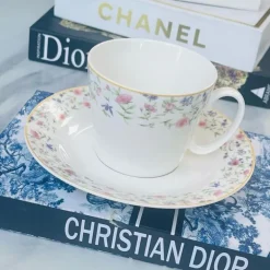 Tea Cup and Saucers Daulton Femme Floral Band Set of Six