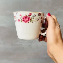Tea Cup and Saucers Daulton Dancing Rose Set of Six