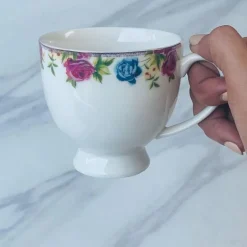 Tea Cup and Saucers Daulton Roses Band Set of Six