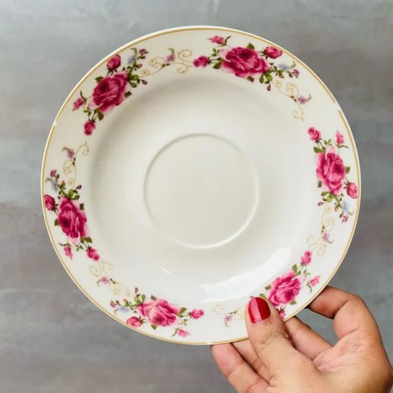 Tea Cup and Saucers Daulton Dancing Rose Set of Six