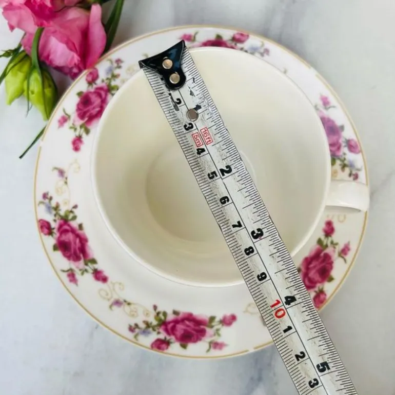 Tea Cup and Saucers Daulton Dancing Rose Set of Six