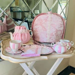 Tea Trolley Napkin Pink / White Small Flower NBK