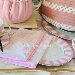 Tea Trolley Napkin Pink / White Small Flower NBK