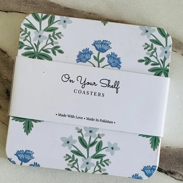 The Blue Ethnic Meadow Coaster (Pack Of Six)