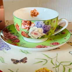 The Duchess’s Bloom In Green (set of six cups and saucers)