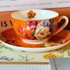 The Duchess’s Bloom In Orange (set of six cups and saucers)