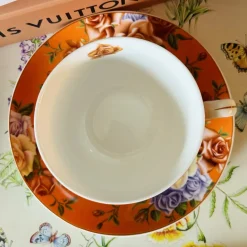 The Duchess’s Bloom In Orange (set of six cups and saucers)