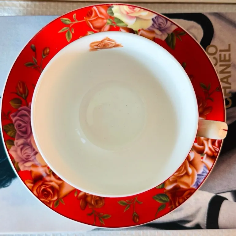 The Duchess’s Bloom In Red (set of six cups and saucers)