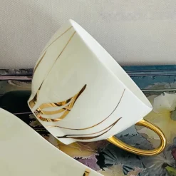 The Golden Mirage TeaCups (Set Of Six TeaCups & Saucers)