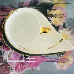 The Golden Mirage TeaCups (Set Of Six TeaCups & Saucers)