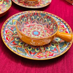 The Orange Ethnic Series Pot (with handle)