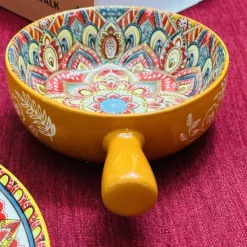 The Orange Ethnic Series Pot (with handle)