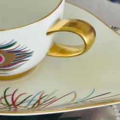 The Peacock Love (Set Of Six TeaCups & Saucers)
