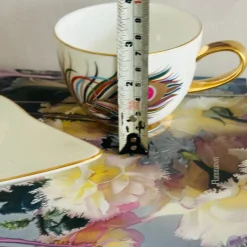 The Peacock Love (Set Of Six TeaCups & Saucers)