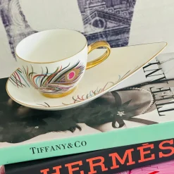 The Peacock Love (Set Of Six TeaCups & Saucers)