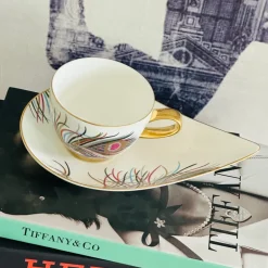The Peacock Love (Set Of Six TeaCups & Saucers)