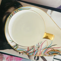 The Peacock Love (Set Of Six TeaCups & Saucers)