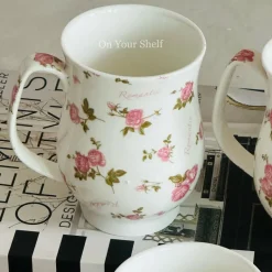 The Pink Love Affair (six mugs, one teapot, one tray)