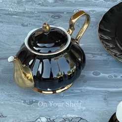 The Plain Black 24 Piece Tea Set