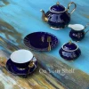 The Plain Deep Blue 24 Piece Tea Set
