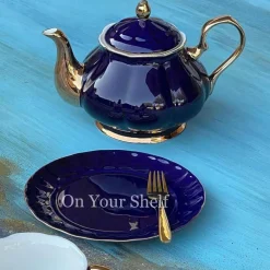 The Plain Deep Blue 24 Piece Tea Set