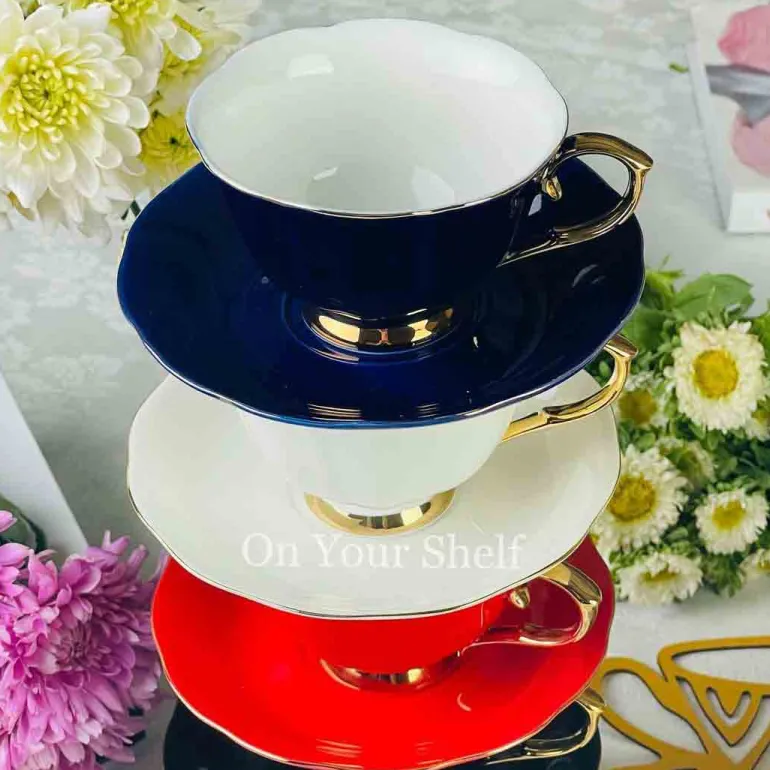 The Plain Red Teacups and Saucers