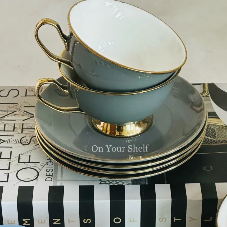 The Velvet Mist Tea Duo (Set Of Six TeaCups & Saucers)