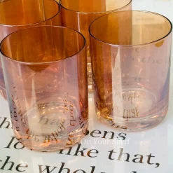 Tinge Grace Orange Glass (Set Of Six)