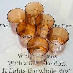 Tinge Grace Orange Glass (Set Of Six)
