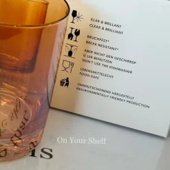 Tinge Grace Orange Glass (Set Of Six)