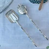 Tongs Silver Embossed