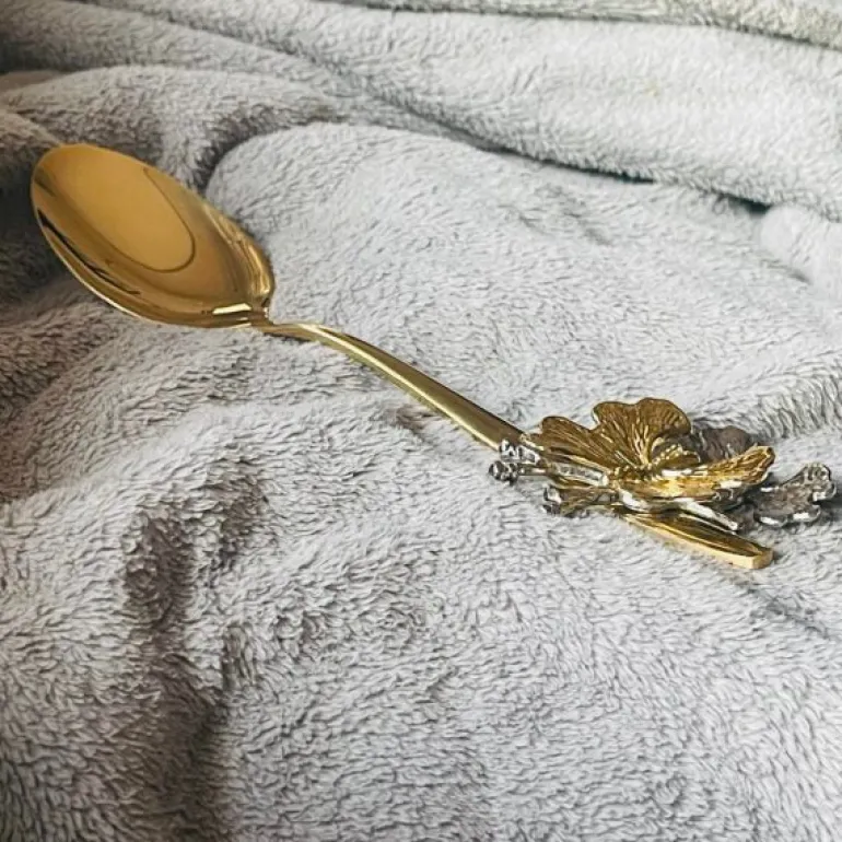 Turkish Serving Ladle/Spoon In Gold (single piece)