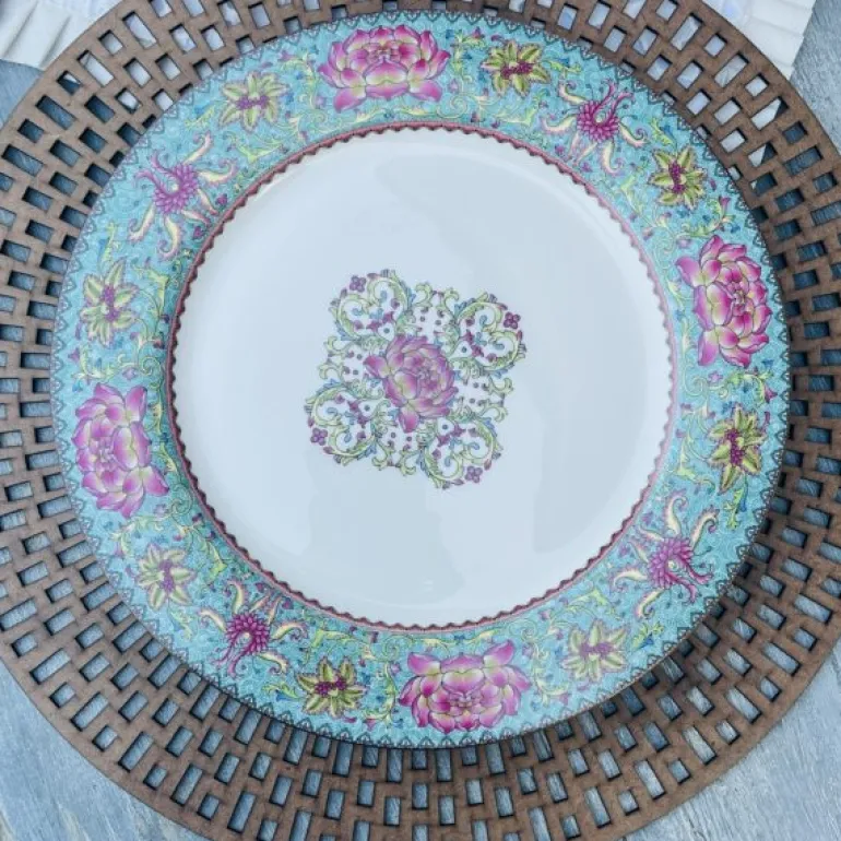 Turquoise Tranquility Versace-Inspired Tea Ensemble (24 piece tea set for six)