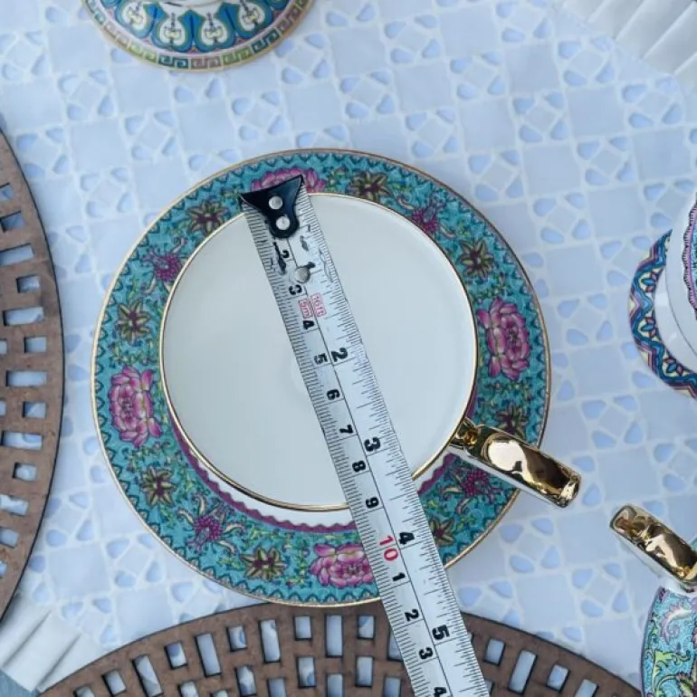 Turquoise Tranquility Versace-Inspired Tea Ensemble (24 piece tea set for six)
