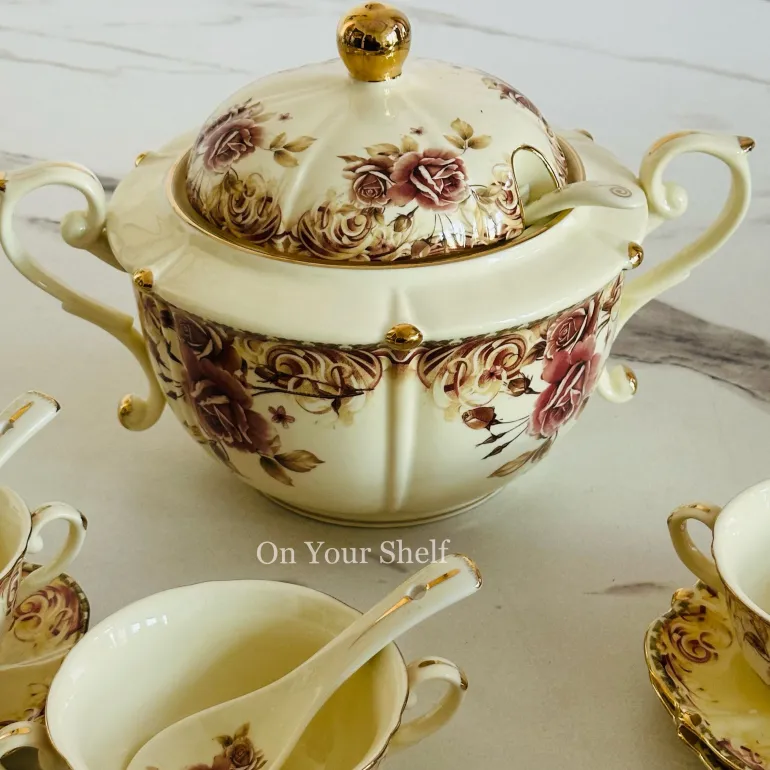 Victorian Rose Splendor Soup Set (23 Pieces)