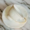 White Satin (set of six cups and saucers)