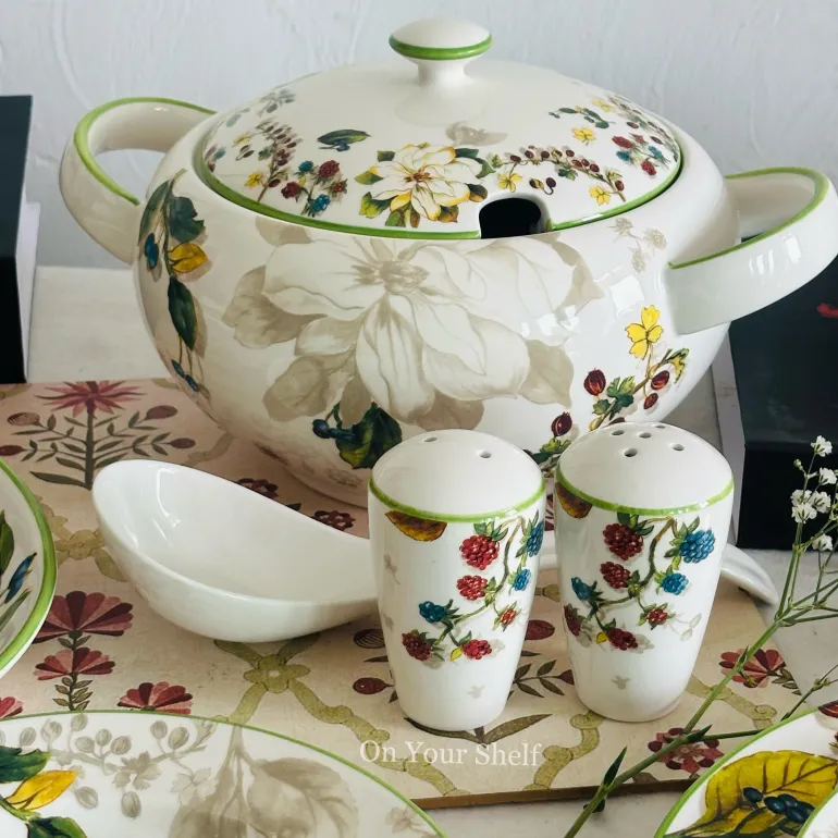 Woodland Meadows Gold Dinner Set (83 Piece Dinner Set)