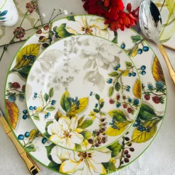 Woodland Meadows Gold Dinner Set (83 Piece Dinner Set)
