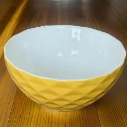 Yellow Diamond Cut Bowl (single)